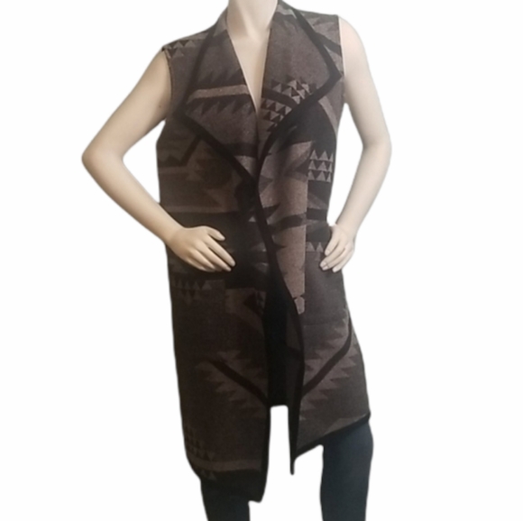 Pendleton Carly Long Wool Vest Reversible Aztec Jacquard Pattern NWT - Picture 4 of 6